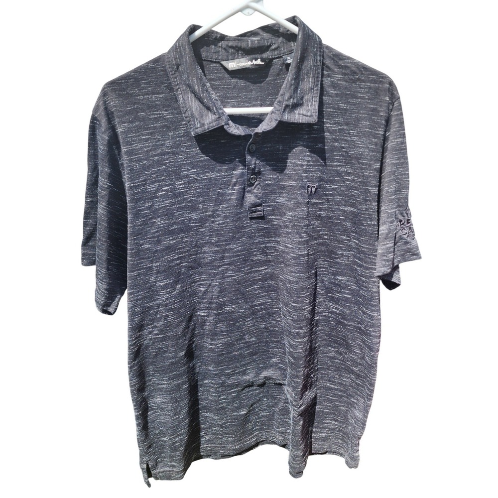 Travis Mathew Mens XL Gray Heathered Space Dye‎ Crew Neck Performance T-Shirt